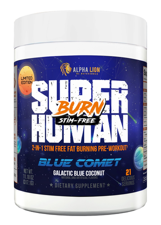 Alpha Lion SuperHuman BURN STIM FREE  Blue Comet - 21 Servings