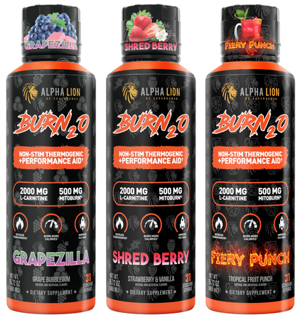 Alpha Lion BURN2O Stim-Free Super Thermogenic Variety Pack - 3 x 31 Serving Btls  3 PACK (1 each flavor)