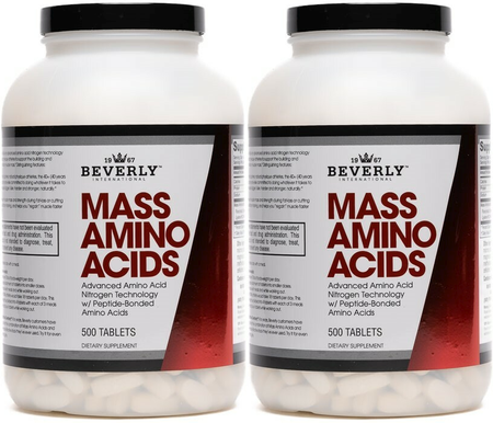 Beverly International Mass Aminos - 2 x 500 Tablet Bottles TWINPACK