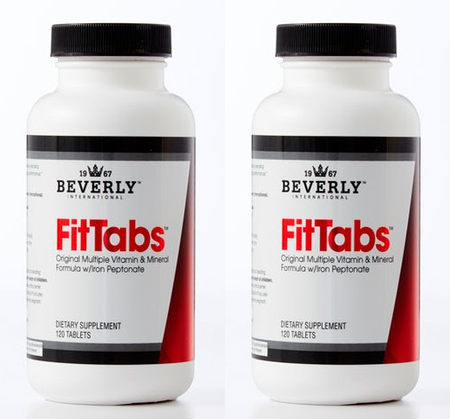 Beverly International FitTabs Multiple Vitamin Mineral Formula - 2 x 120 Tablet Bottles TWINPACK