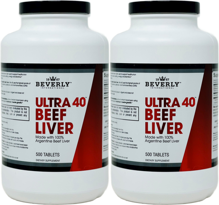 Beverly International Ultra 40 Liver - 2 x 500 Tablet Bottles TWINPACK