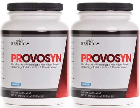 Beverly International Provosyn Vanilla - Premium Whole Egg, Milk (Casein + Whey) & Beef Protein - 30 Servings (2 x 15 Serving Bottles)