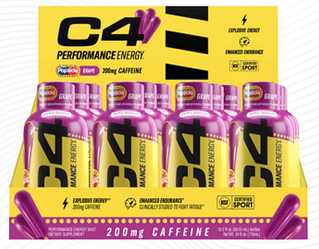 C4 Energy Shots 2 oz  Grape Popsicle - 24 Bottles (2 x 12 Bottles)  TWINPACK