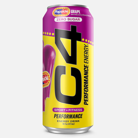 Cellucor C4 Performance Energy Drink  Popsicle Grape - 12 x 16 Oz Cans