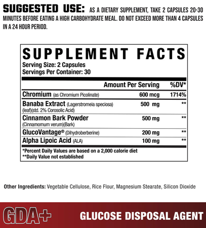 Axe & Sledge GDA Glucose disposal agent - 2 x 60 Capsule Bottles TWINPACK