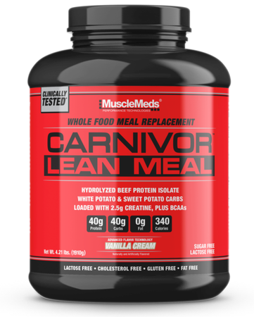 MuscleMeds Carnivor Lean Meal MRP Whole Food Meal Replacement Vanilla Creme - 30 Servings
