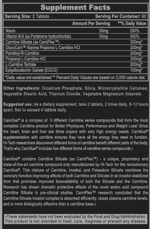 Hi Tech Pharmaceuticals Carnifuel (formerly CarniSlim)  - 120 Tablets