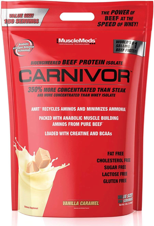 MuscleMeds Carnivor Beef Protein  Vanilla Caramel - 100 Servings (Bag)