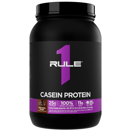 Rule 1 R1 Casein Protein  Chocolate Fudge - 2 Lb (26 Servings)