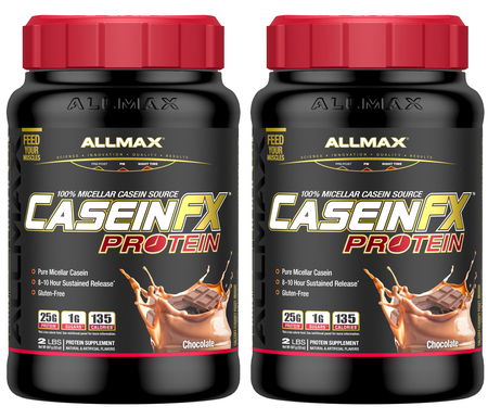 AllMax Nutrition Casein FX Chocolate - 4 Lb (2 x 2 Lb Btls)  TWINPACK