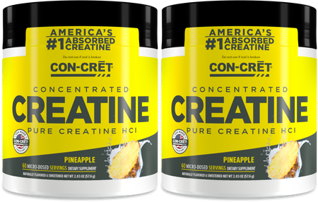 CON-CRĒT Creatine HCl Powder Pineapple - 2 x 60 Servings TWINPACK