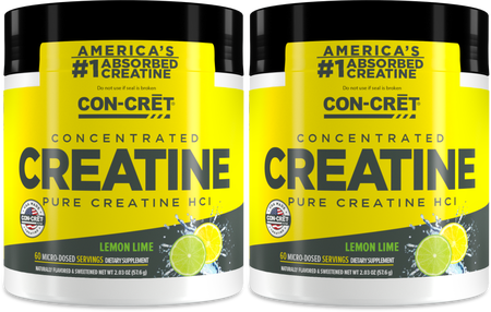 CON-CRĒT Creatine HCl Powder Lemon Lime - 2 x 60 Servings TWINPACK