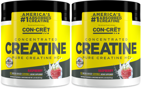 CON-CRĒT Creatine HCl Powder Raspberry - 2 x 60 Servings TWINPACK
