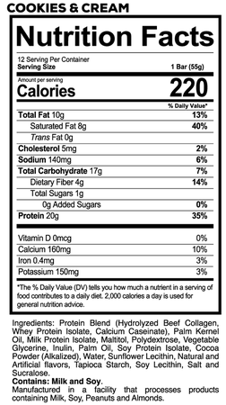 Redcon1 MRE Bar  Cookies & Cream - 12 Bars