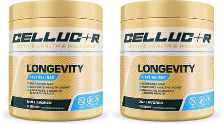Cellucor Longevity Creatine+NAD  Unflavored - 2 x 25 Serving Bottles  TWINPACK