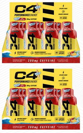 C4 Energy Shots 2 oz  Hawaiian Punch - 24 Bottles (2 x 12 Bottles)  TWINPACK