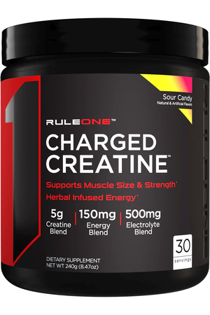 Rule 1 R1 Charged Creatine w/Energy Blend  Sour Candy - 30 Servings