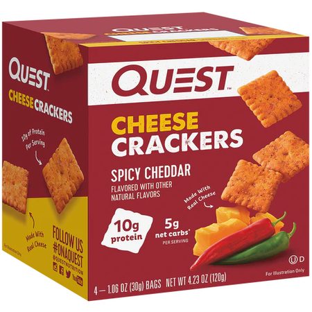 Quest Cheese Crackers Spicy Cheddar - 4 Bags