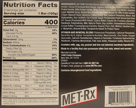 Met-Rx Big 100 Bar Chocolate Hazelnut - 9 Bars