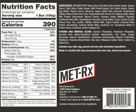 Met-Rx Big 100 Bar Chocolate Chip Granola - 9 Bars