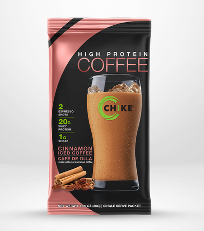 Chike Nutrition High Protein Coffee  Cinnamon Iced Coffee - 12 Single Serv Packets