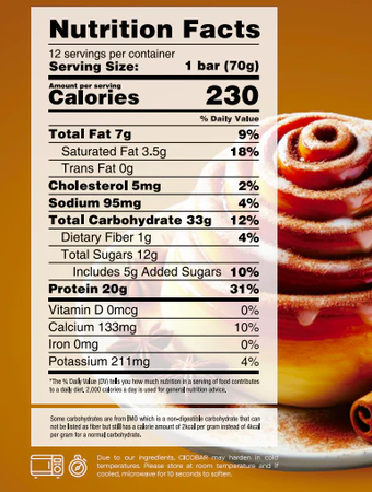 HTLT CICO BAR Protein Bars  Cinnamon Roll - 12 Bars