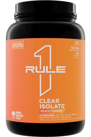 Rule 1 Clear Isolate  Peach Mango - 27 Servings