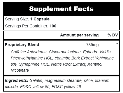 HardRock Yellow Bullet - 60 Capsules *New Size Bottle now 60 capsules