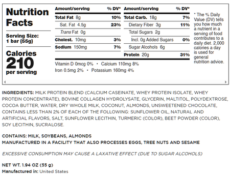 Barebells Protein Bars Coco Caramel Almond - 12 Bars