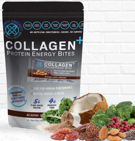 Exphy Energy Collagen+ Protein Energy Bites  Almond Cacao Espresso - 6 Bites  *Use by date 5/22