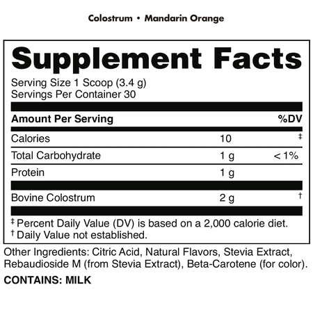 Bucked Up Colostrum  Mandarin Orange - 30 Servings