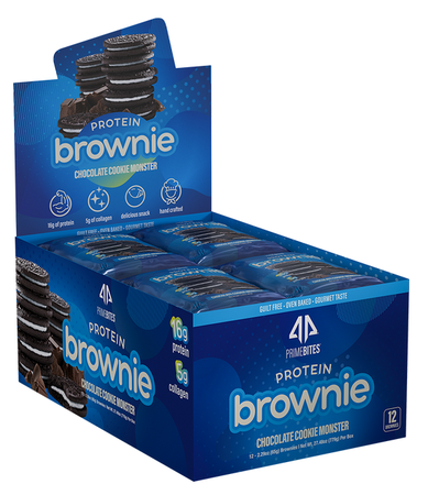 Prime Bites Protein Brownie Chocolate Cookie Monster - 12 Pack