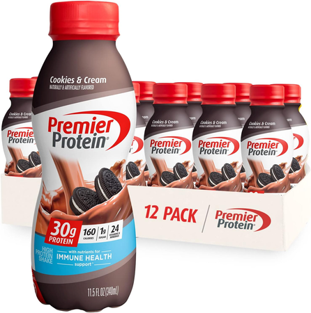 Premier Protein Protein Shake Cookies & Cream 11.5 oz - 12 Bottles
