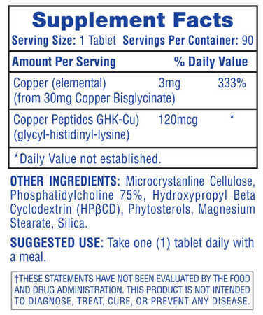 Hi Tech Pharmaceuticals Copper Peptides - 90 Tablets