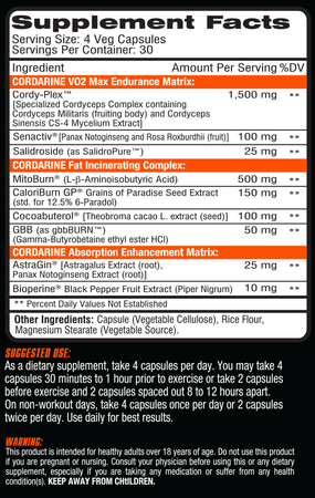 Competitive Edge Labs Cordarine - 2 x 120 Capsule Bottles TWINPACK