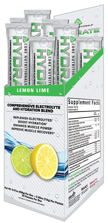 Core Nutritionals HYDRATE Electrolyte Packets  Lemon Lime - 20 Packets