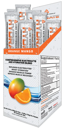 Core Nutritionals HYDRATE Electrolyte Packets  Orange Mango - 20 Packets