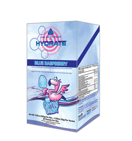 Core Nutritionals HYDRATE Electrolyte Packets  Blue Raspberry - 20 Packets