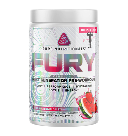 Core Nutritionals FURY V2 Pre-Workout  Sour Watermelon Strawberry - 20 Servings