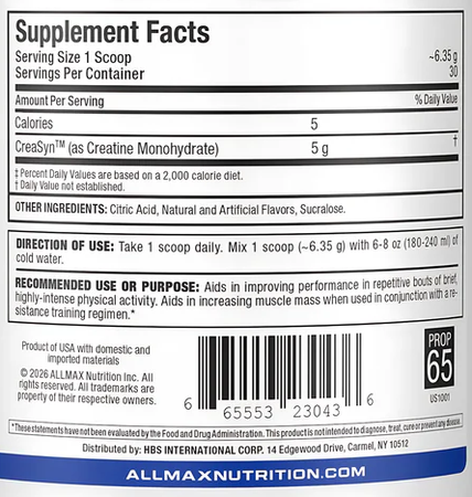 Allmax Creatine  Blueberry Lemonade - 30 Servings