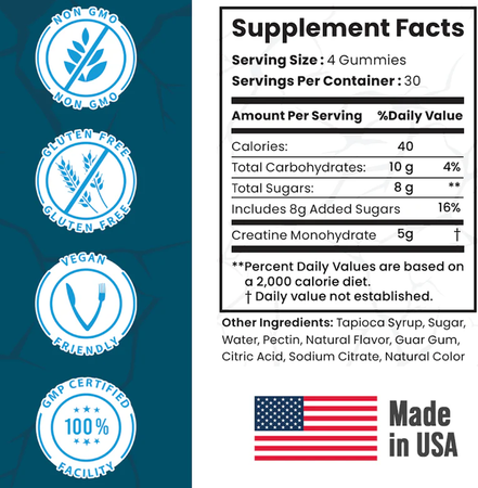Smash Creatine Gummies  Strawberry - 30 Servings