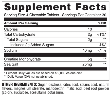 Animal Creatine Chews Candy Watermelon Lime - 120 Chewable tablets