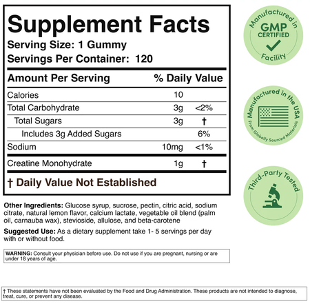 Double Wood Supplements Creatine Gummies - 120 Gummies