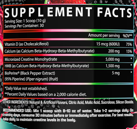 Nutrex Creatine + HMB Strawberry Watermelon  - 30 Servings