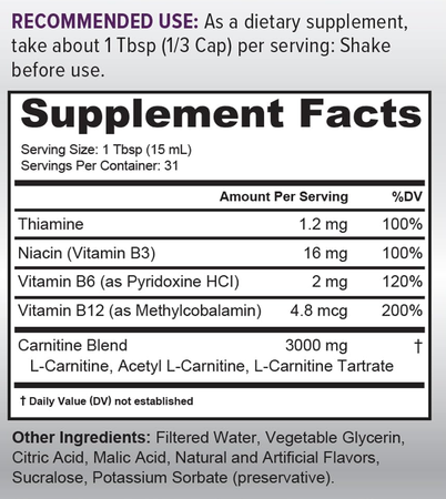 Cutler Nutrition Liquid Carnitine 3000  Sour Gummy Worm - 16 Oz