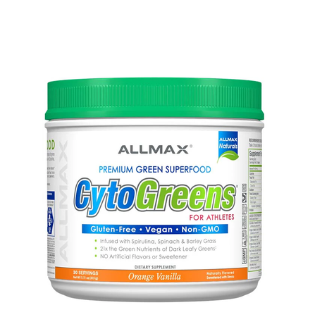 AllMax Nutrition CytoGreens Premium Green Superfood  Orange Vanilla  - 30 Servings