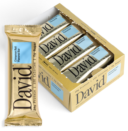 David Protein Bar  Cinnamon Roll - 12 Bars