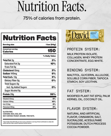David Protein Bar  Cinnamon Roll - 12 Bars