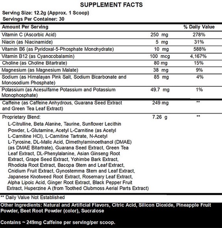 DIESEL FUEL Pre Workout - High Stim Pre Workout  Fruit Punch - 30 Servings