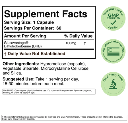Double Wood Supplements Dihydroberberine 100 Mg  - 60 Capsules